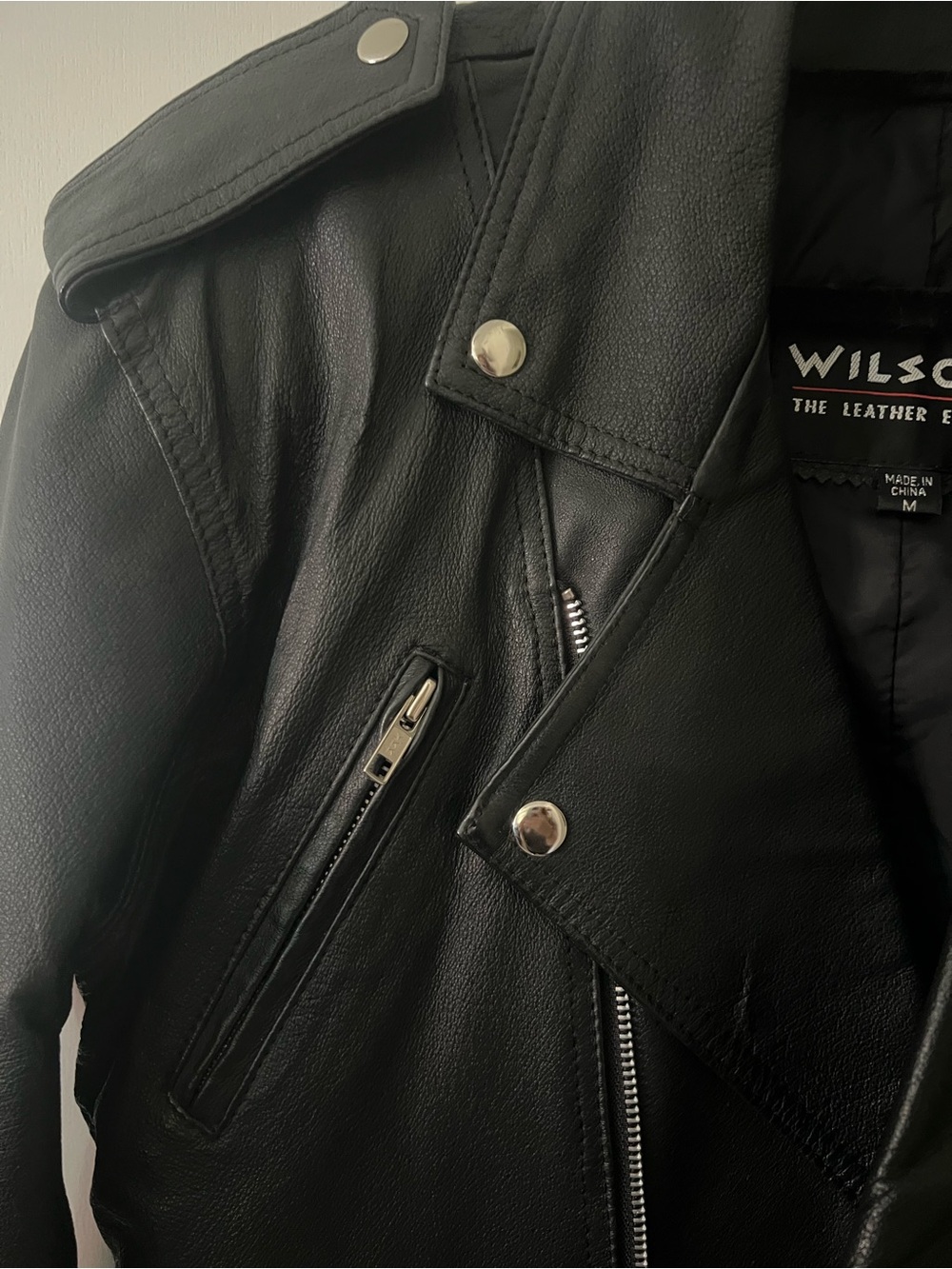 NWOT Vintage Wilson Black Cropped Leather Moto Jacket Y2K 80s - Picture 10 of 14